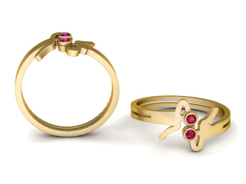 PRECIOUS SIMPLE GOLDEN RUBY RING 3D PRINTABLE MODEL 3Dモデル