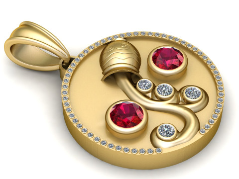 ZODIAC SIGN RUBY PENDANT 3D PRINTABLE MODEL 3D Model
