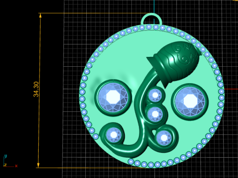 ZODIAC SIGN RUBY PENDANT 3D PRINTABLE MODEL 3D Model