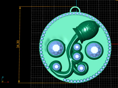 ZODIAC SIGN RUBY PENDANT 3D PRINTABLE MODEL 3D Model