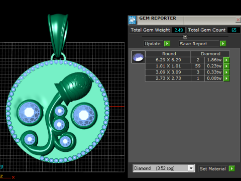 ZODIAC SIGN RUBY PENDANT 3D PRINTABLE MODEL 3D Model