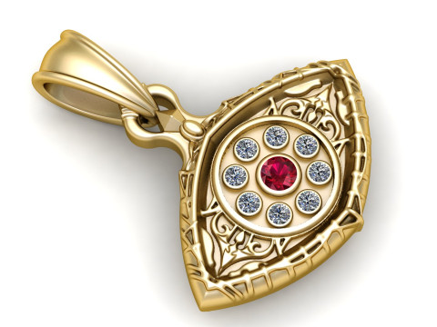 HUMAN EYE DESIGN DIAMOND PENDANT 3D PRINTABLE MODEL 3D Model