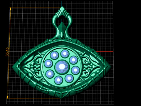 MENSELIJK OOG ONTWERP DIAMANT HANGER 3D PRINTBAAR MODEL 3D Model