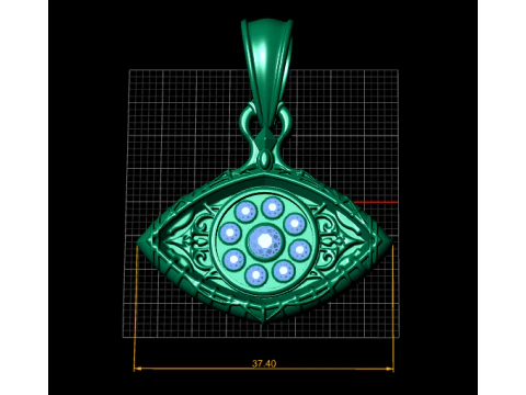 MENSELIJK OOG ONTWERP DIAMANT HANGER 3D PRINTBAAR MODEL 3D Model