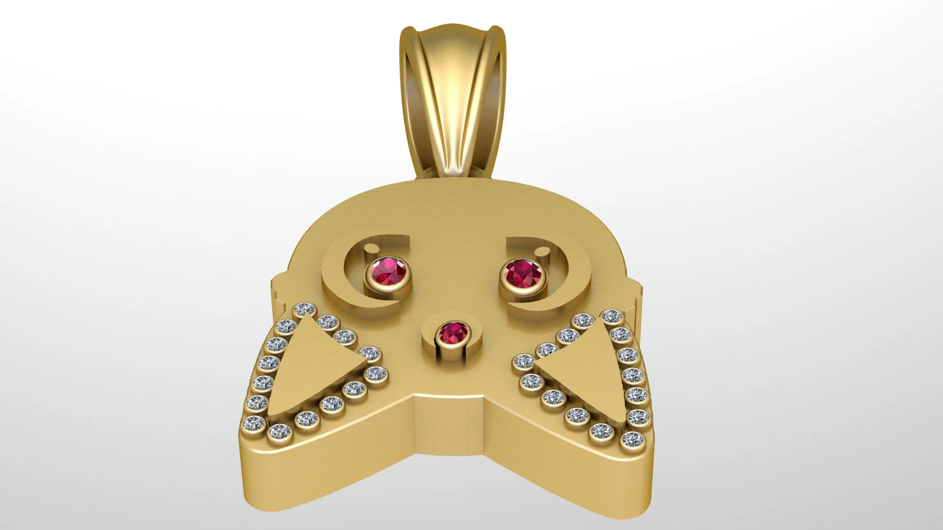 CARTOON GHOST GOLD PENDANT 3D PRINTABLE MODEL 3D Model .c4d .max .obj .3ds .fbx .stl .blend