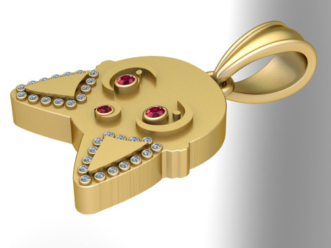 CARTOON GHOST GOLD PENDANT 3D PRINTABLE MODEL Modèle 3D