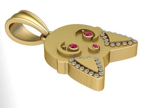 CARTOON GHOST GOLD PENDANT 3D PRINTABLE MODEL Modèle 3D
