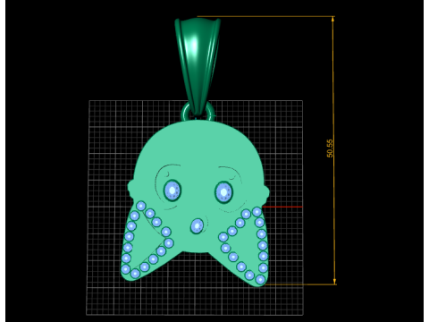 CARTOON GHOST GOLD PENDANT 3D PRINTABLE MODEL Modèle 3D