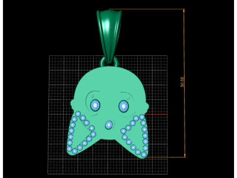 CARTOON GHOST GOLD PENDANT 3D PRINTABLE MODEL 3D Model