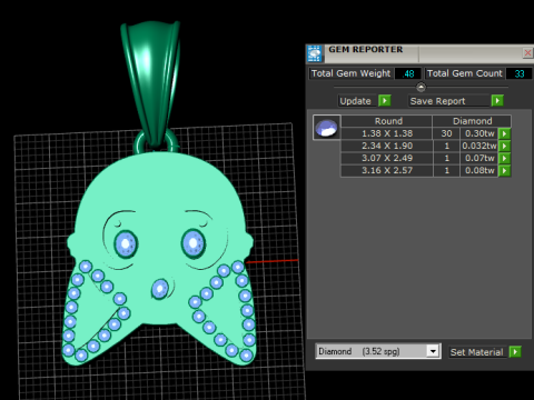 CARTOON GHOST GOLD PENDANT 3D PRINTABLE MODEL Modèle 3D