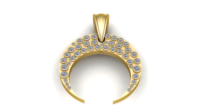 DIAMOND MOON PENDANT 3D PRINTABLE MODEL Model 3D .c4d .max .obj .3ds .fbx .stl .blend 