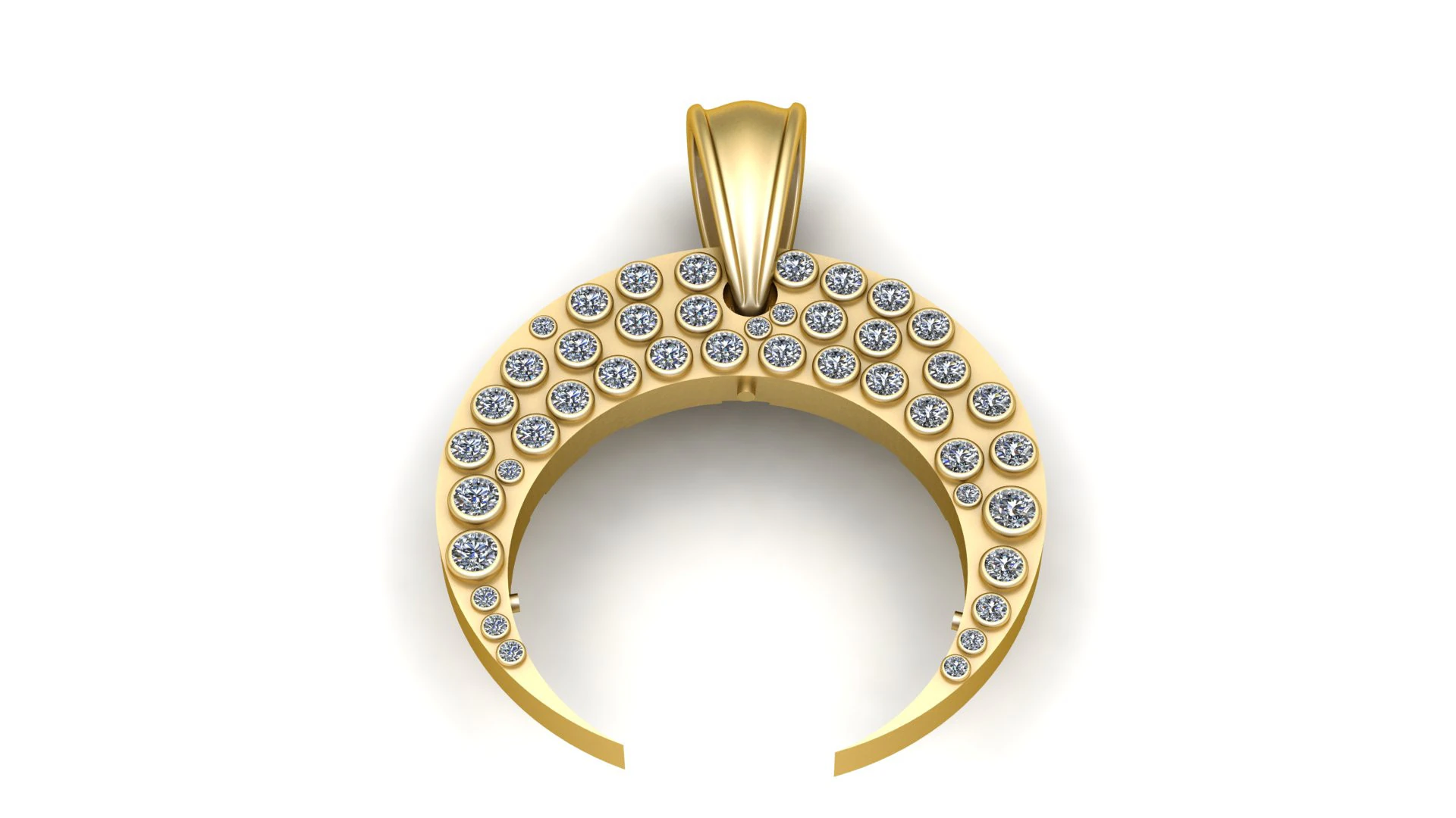 DIAMOND MOON PENDANT 3D PRINTABLE MODEL 3D Model .c4d .max .obj .3ds .fbx .stl .blend