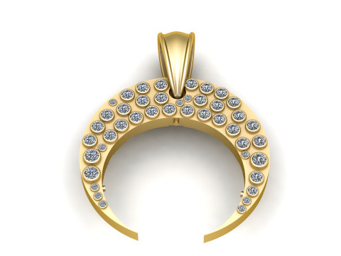DIAMOND MOON PENDANT 3D PRINTABLE MODEL Modello 3D