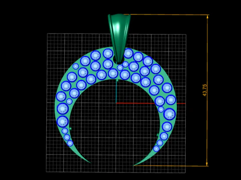 DIAMOND MOON PENDANT 3D PRINTABLE MODEL 3D Model