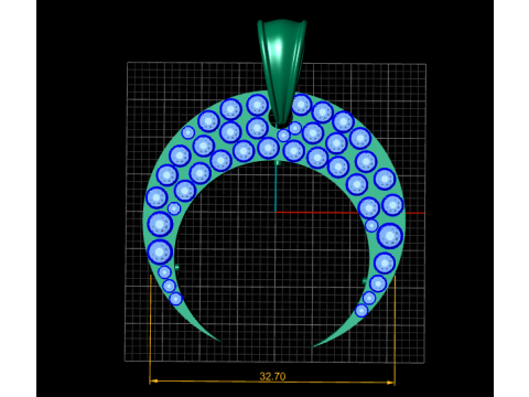 DIAMOND MOON PENDANT 3D PRINTABLE MODEL Model 3D