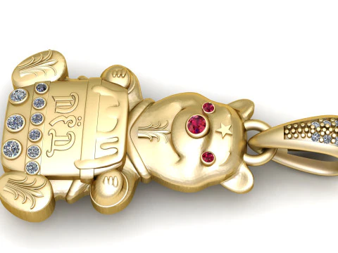 PRECIOUS TEDDY BEAR PENDANT 3D PRINTABLE MODEL 3D Model