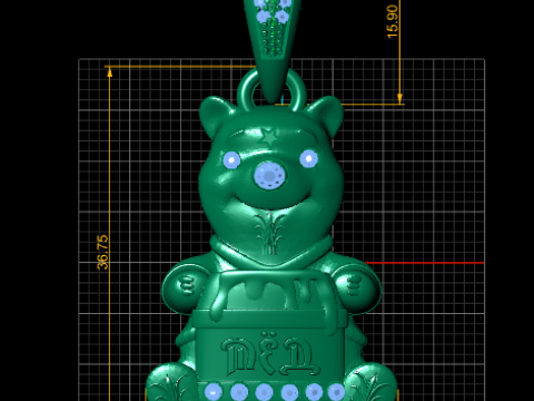 PRECIOUS TEDDY BEAR PENDANT 3D PRINTABLE MODEL 3D Model
