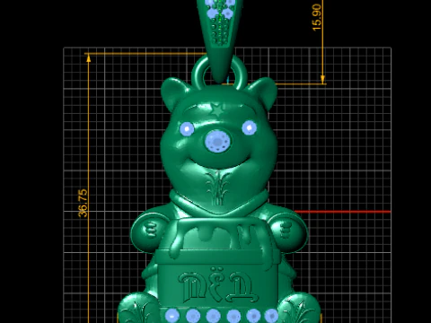 PRECIOUS TEDDY BEAR PENDANT 3D PRINTABLE MODEL 3D Model