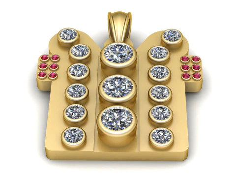 3D-DRUCKBARES MODELL MIT EINZIGARTIGEM ANH&Auml;NGER 3D Modell