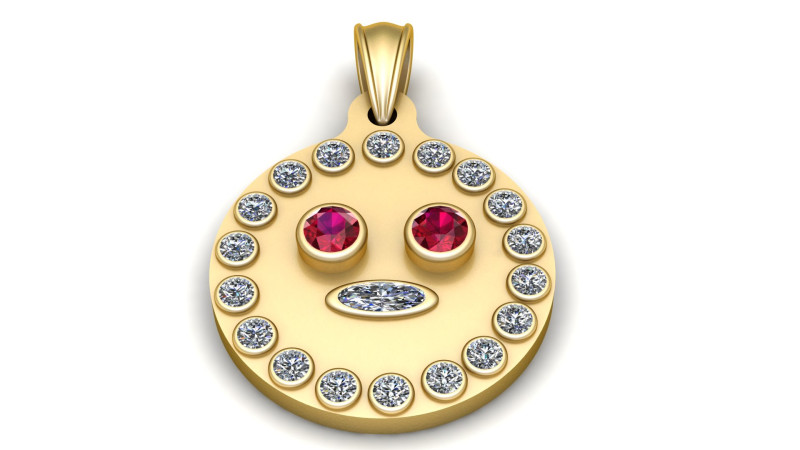FACE EMOJI COIN PENDANT 3D PRINTABLE MODEL 3D Model .c4d .max .obj .3ds .fbx .stl .blend 