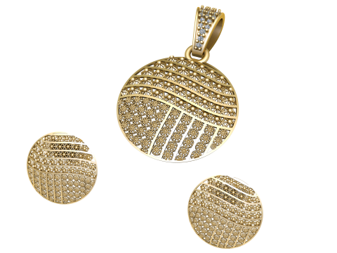 LUXURY GOLD LOCKET SET 3D PRINTABLE MODEL 3D 모델