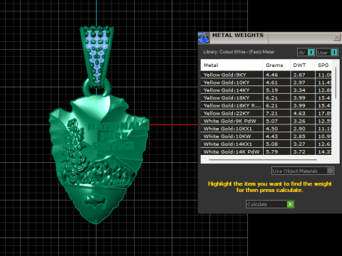 NATIONAL PARK PENDANT 3D PRINTABLE MODEL Model 3D