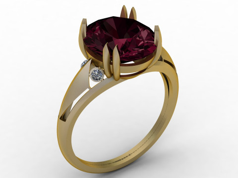 GOLD AND BLUE SAPPHIRE RING 3D PRINTABLE MODEL Modello 3D
