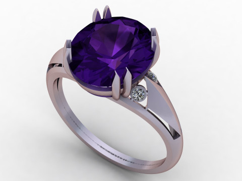 GOLD AND BLUE SAPPHIRE RING 3D PRINTABLE MODEL Model 3D