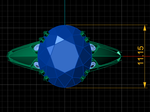 GOLD AND BLUE SAPPHIRE RING 3D PRINTABLE MODEL Model 3D