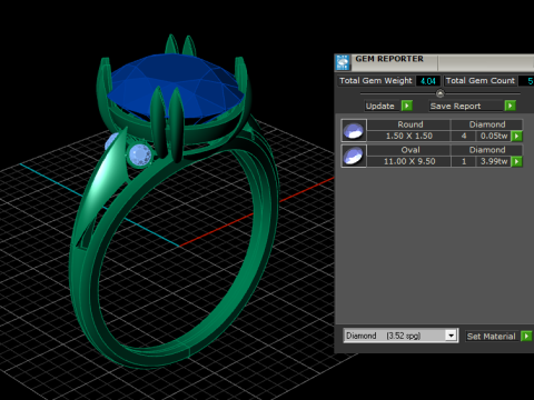 GOLD AND BLUE SAPPHIRE RING 3D PRINTABLE MODEL Model 3D