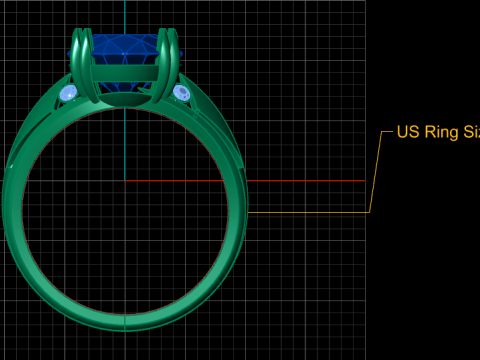 GOLD AND BLUE SAPPHIRE RING 3D PRINTABLE MODEL Model 3D