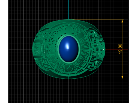 BIG STONE MEN RING 3D PRINTABLE MODEL Modello 3D