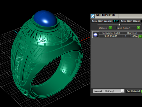 BIG STONE MEN RING 3D PRINTABLE MODEL Modello 3D