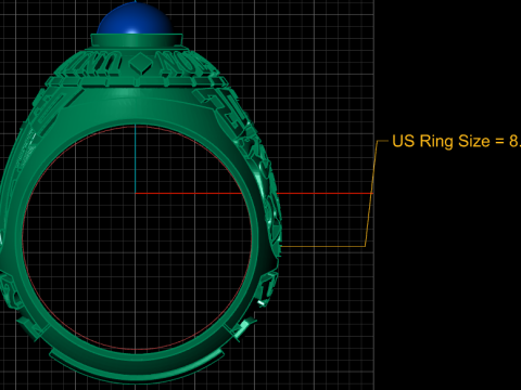 BIG STONE MEN RING 3D PRINTABLE MODEL Modello 3D