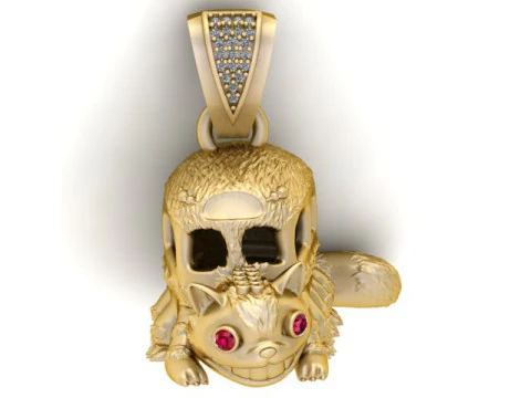 Monster gezicht hanger 3D-afdrukbaar model 3D printmodel