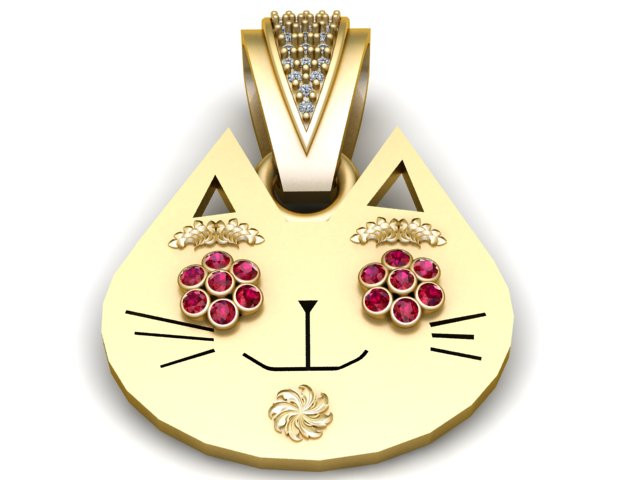HAPPY CAT PENDANT 3D PRINTABLE MODEL Modèles 3D en vedette .c4d .max .obj .3ds .fbx .stl .blend 