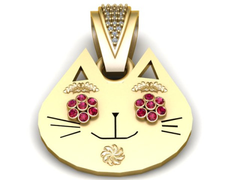 HAPPY CAT PENDANT 3D PRINTABLE MODEL Modello di stampa 3D