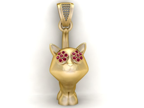 CAT PENDANT 3D PRINTABLE MODEL Modello di stampa 3D