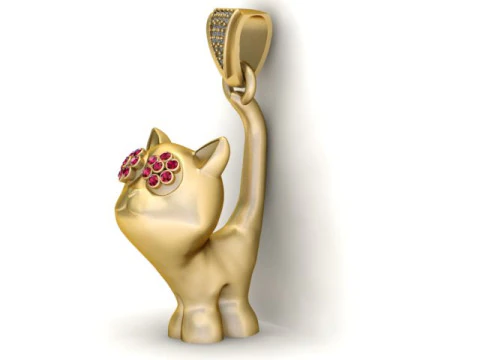 CAT PENDANT 3D PRINTABLE MODEL 3D Print Model