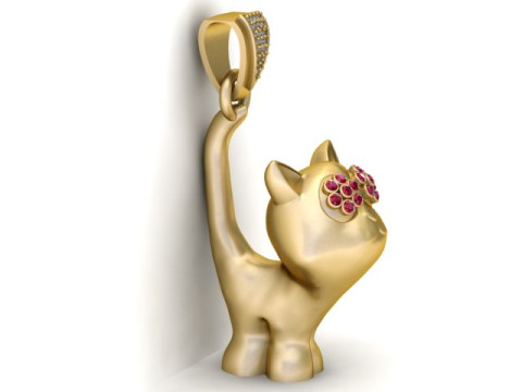 CAT PENDANT 3D PRINTABLE MODEL Modello di stampa 3D