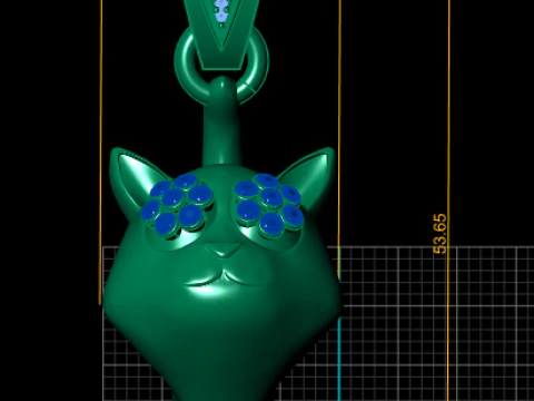 CAT PENDANT 3D PRINTABLE MODEL 3D Print Model