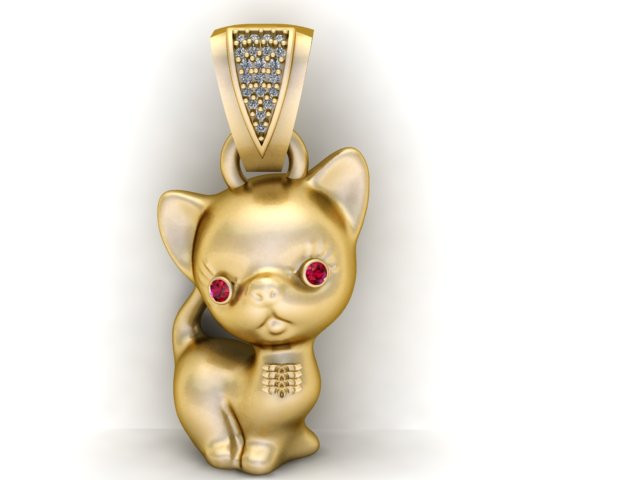 CAT CHARM PENDANT 3D PRINTABLE MODEL 3Dプリントモデル .c4d .max .obj .3ds .fbx .stl .blend 