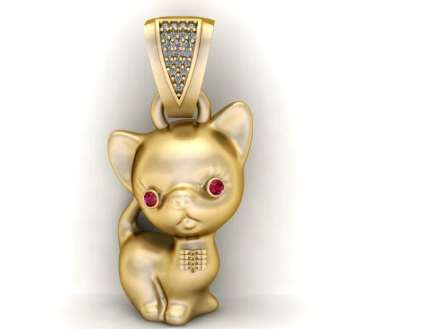 CAT CHARM PENDANT 3D PRINTABLE MODEL 3D Print Model .c4d .max .obj .3ds .fbx .stl .blend 