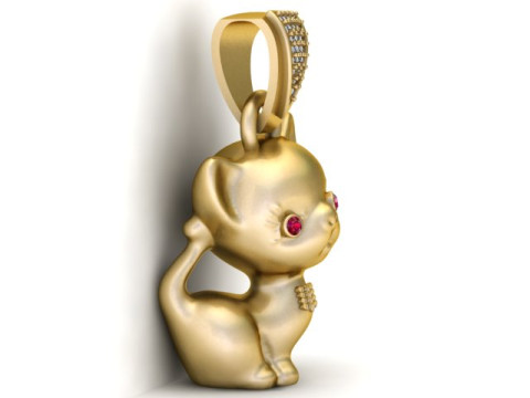CAT CHARM PENDANT 3D PRINTABLE MODEL 3Dプリントモデル
