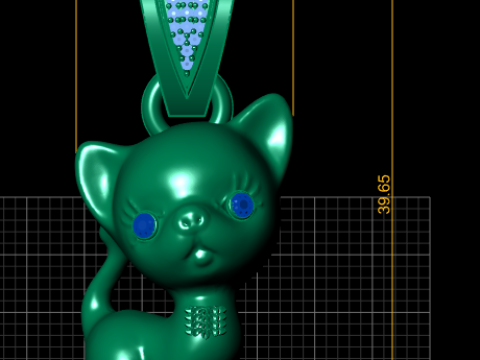 CAT CHARM PENDANT 3D PRINTABLE MODEL 3Dプリントモデル