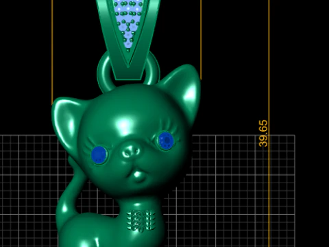 CAT CHARM PENDANT 3D PRINTABLE MODEL 3D Print Model