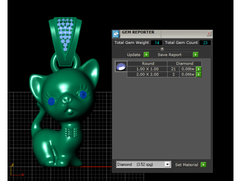 CAT CHARM PENDANT 3D PRINTABLE MODEL 3Dプリントモデル