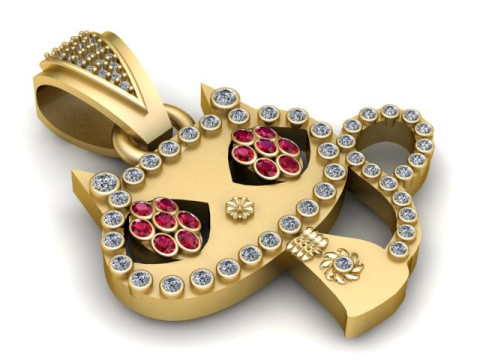 MODEL DO WYDRUKU 3D, modny wisiorek z kotem Model do druku 3D