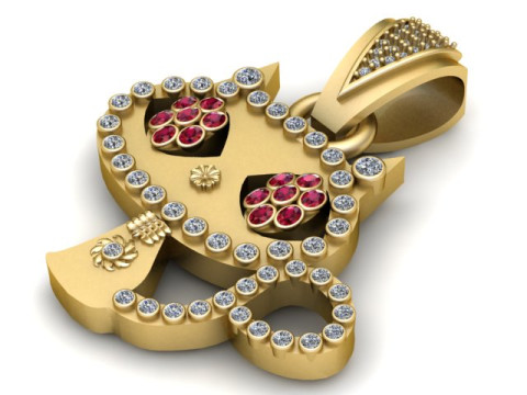 MODEL DO WYDRUKU 3D, modny wisiorek z kotem Model do druku 3D