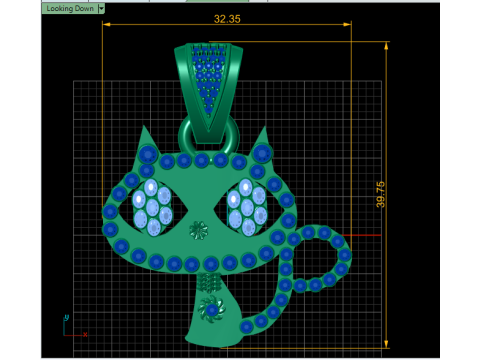 MODEL DO WYDRUKU 3D, modny wisiorek z kotem Model do druku 3D